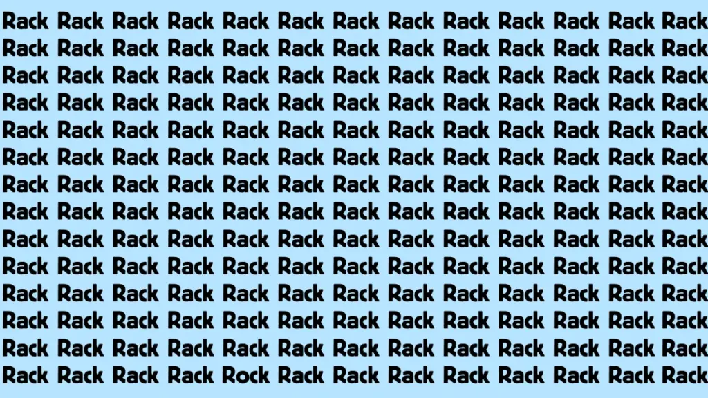 Brain Teaser IQ Test: Only 2 out of 10 people can spot the Word Rock among Rack in 7 Secs