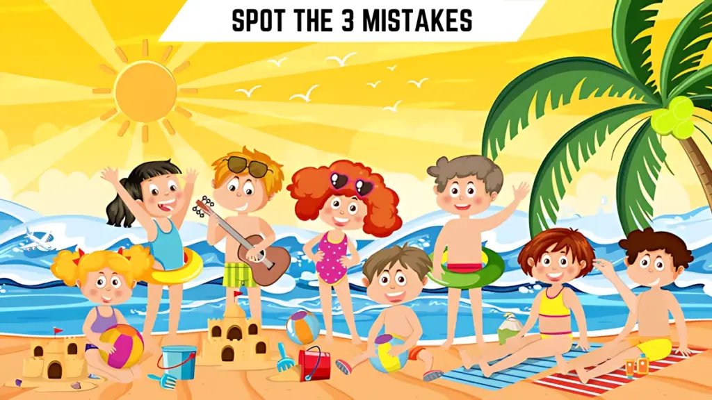 Brain Teaser IQ Test: Only High IQ Genius Can Spot the 3 Mistakes in this Beach Image in 12 Secs