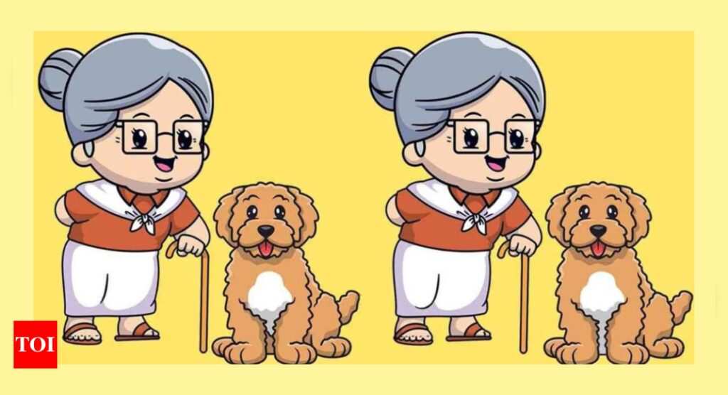 Optical Illusion: Are you smart enough to find 3 differences between the grandma and the dog? |