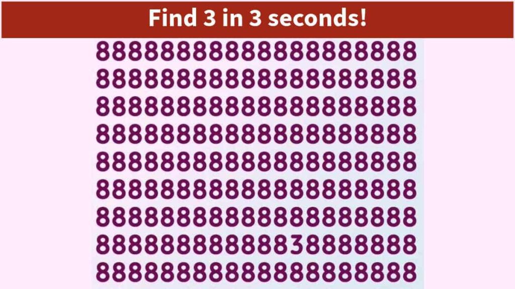 Optical Illusion - Can you spot the hidden 3 in the picture in 3 seconds?