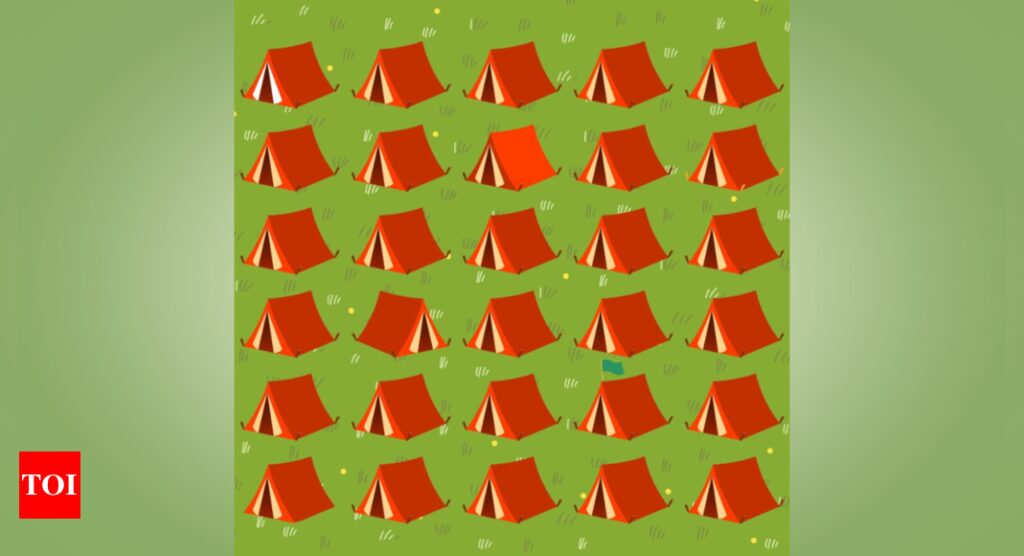 Optical Illusion: Test your brain's sharpness by spotting 6 odd tents in this picture |