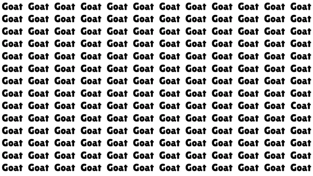 Optical illusion Eye Test: Only Sharpest Eyes Can Spot the Word Coat among Goat in 6 Secs