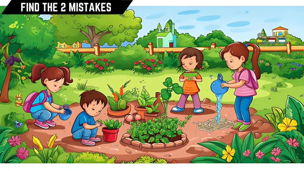 Spot the 2 Mistakes Picture Puzzle: Only those with high IQ can spot the 2 Mistakes in the Gardening Image in 10 Secs