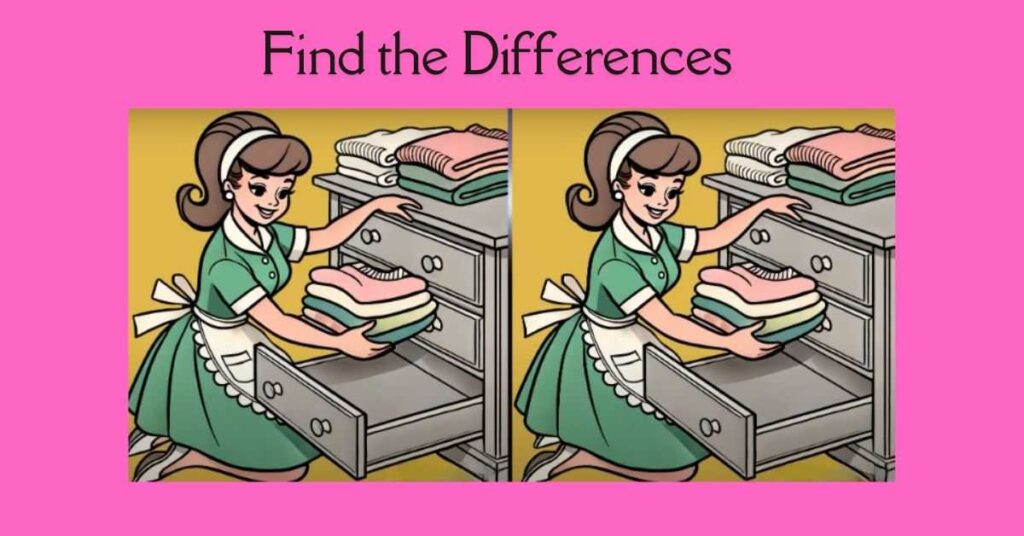 Spot the 3 Differences in Girl Organising the Clothes– Beat the 21-Second Challenge!