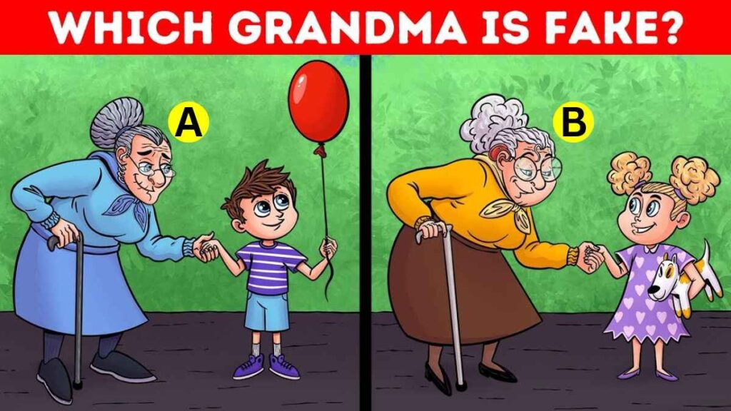 Brain Teaser IQ Test: Spot Which Grandma Is Fake In 5 Seconds and Prove Your Genius!