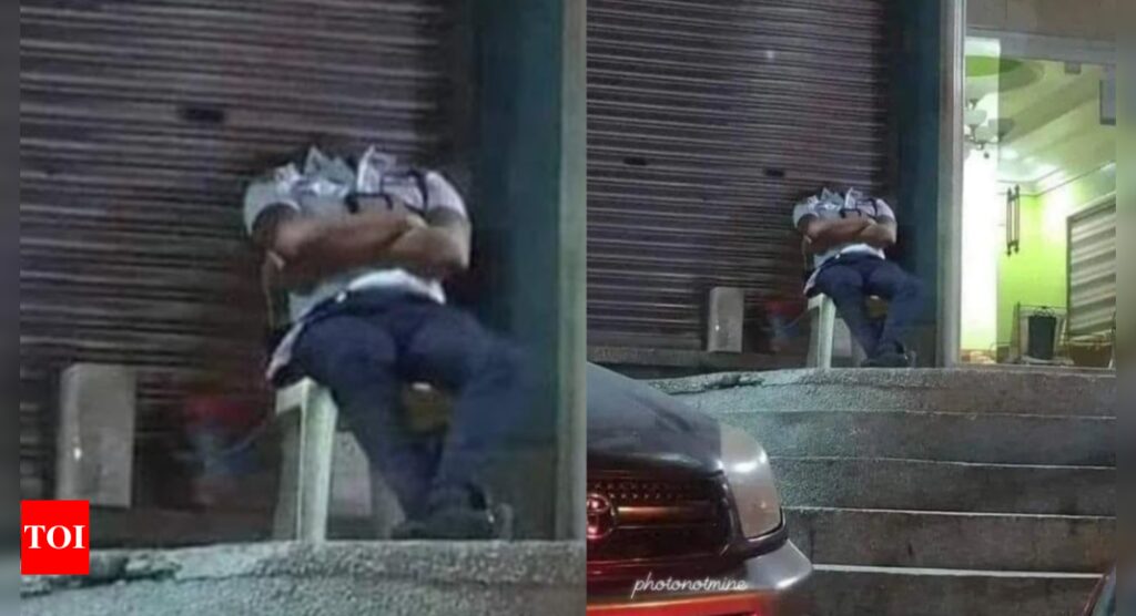 Headless security guard: Find the secret to this viral image that is baffling netizens