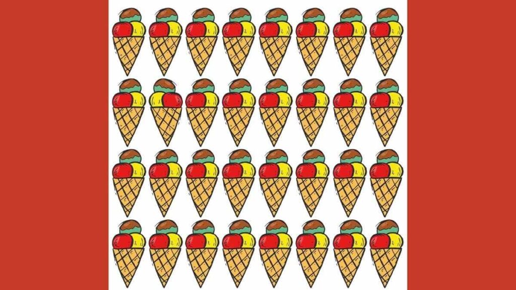 Optical Illusion IQ Test: Which Ice Cream is Different? Find in 6 Seconds!