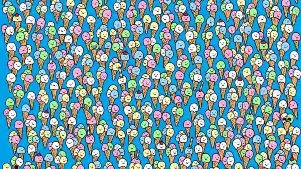 Picture Puzzle IQ Test: Can You Spot the Lollipop Among the Ice Creams in 5 Seconds?