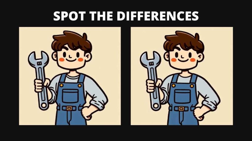 Spot 3 differences between the mechanic pictures in 10 seconds!