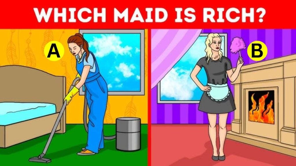 Brain Teaser: Spot Which Maid Is Rich? Only 1% With Sharp Observation Pass This IQ Test In 5 Seconds!