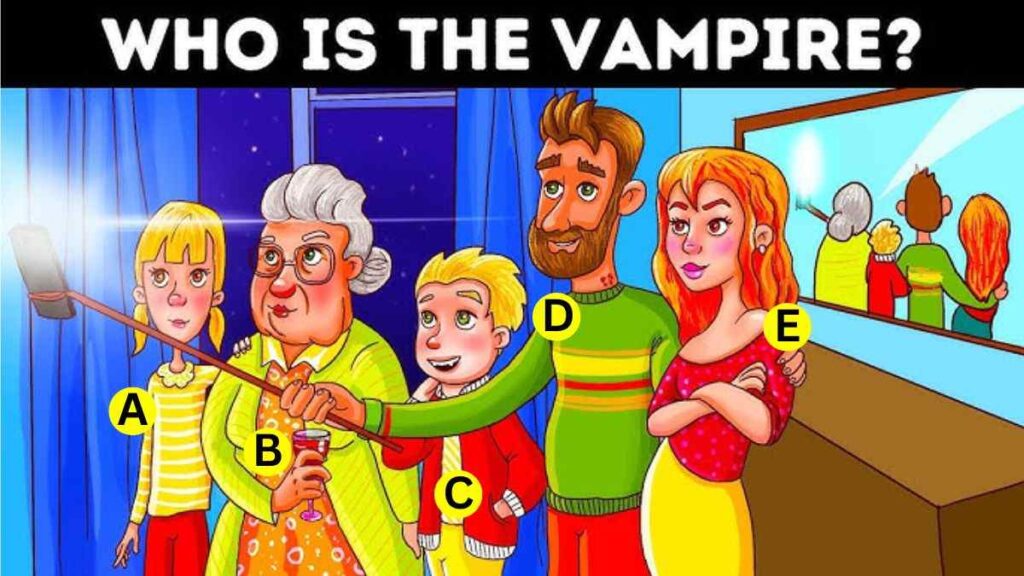 Brain Teaser: Spot Who Is The Vampire? Only 1% With Exceptional IQ Answer Correctly In 5 Seconds!