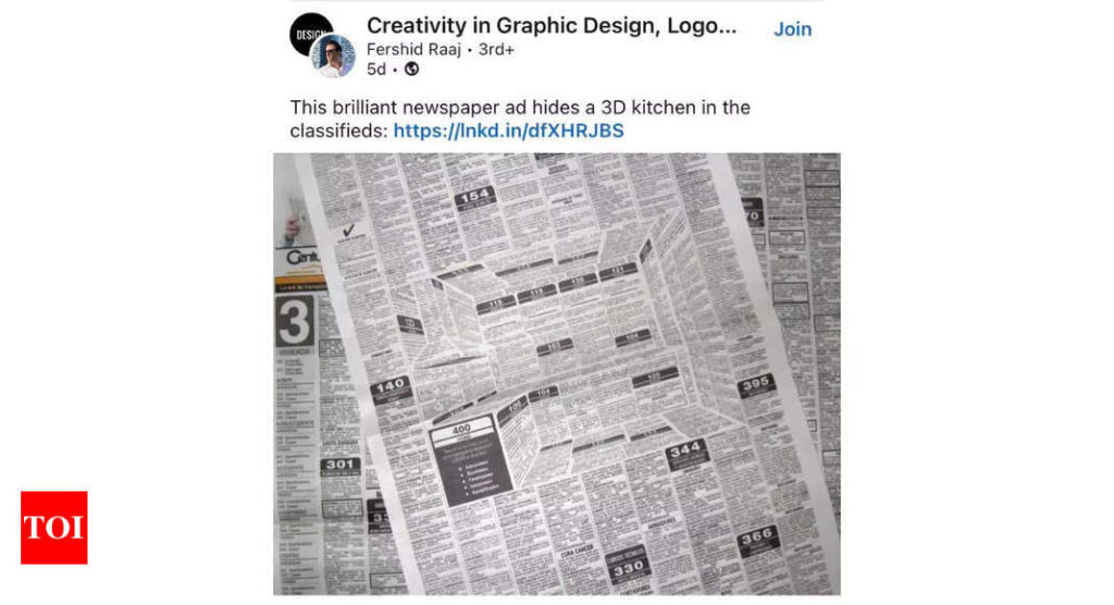 Viral optical illusion: This genius newspaper ad hides a 3D kitchen in the classifieds