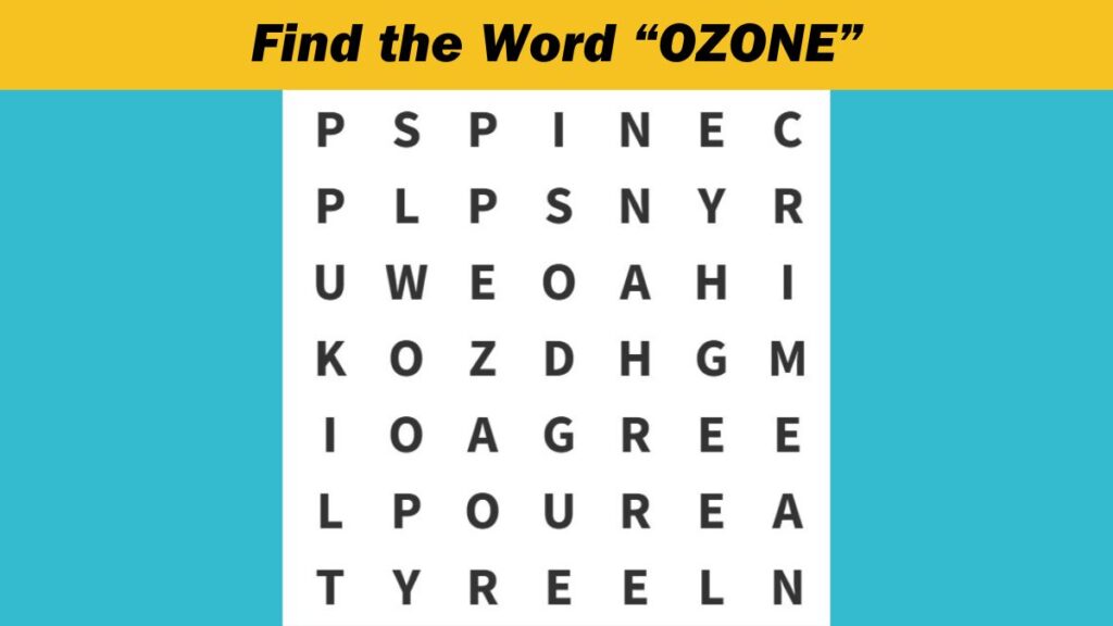 Word Search Puzzle: Find the word ”OZONE” in 7 seconds!